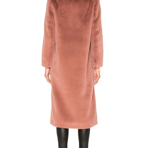 Rose Gold Faux Fur Long Coat - Picture 3 of 3